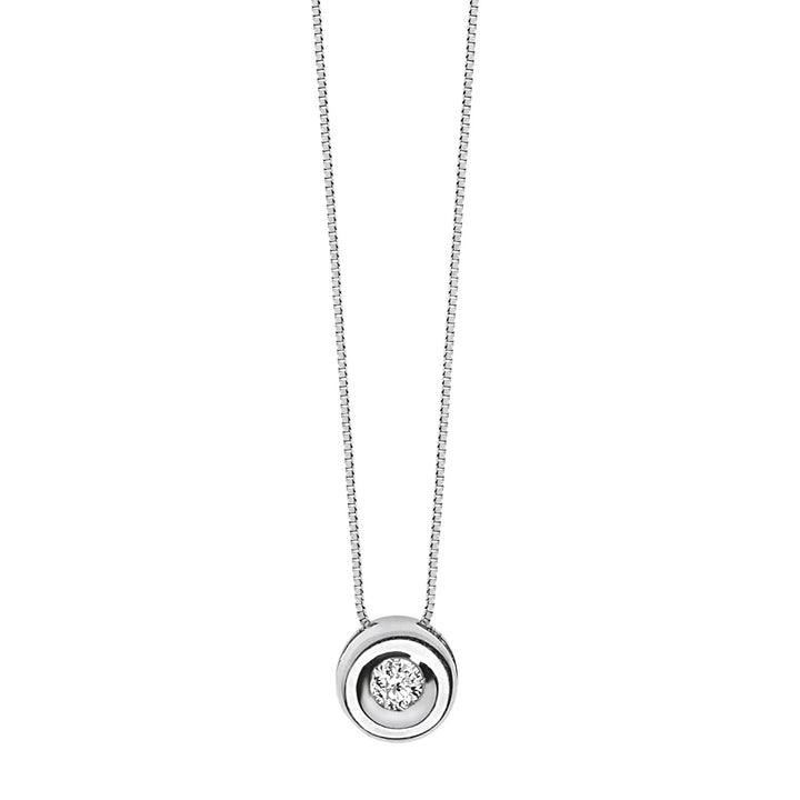 Comete Necklace Round light point in Gold and Diamond GLB1418