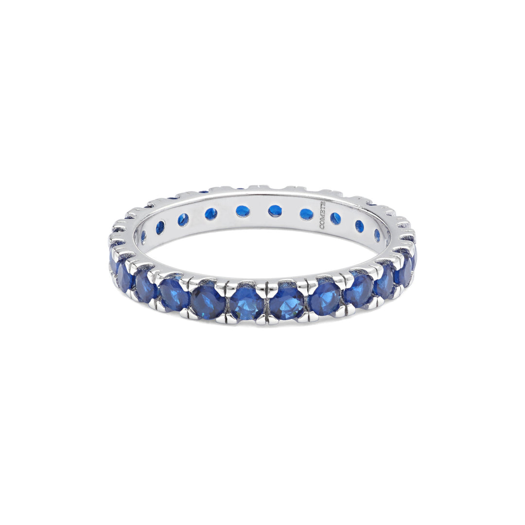 Comete-ring in zilver en blauwe zirkonen UAN124S