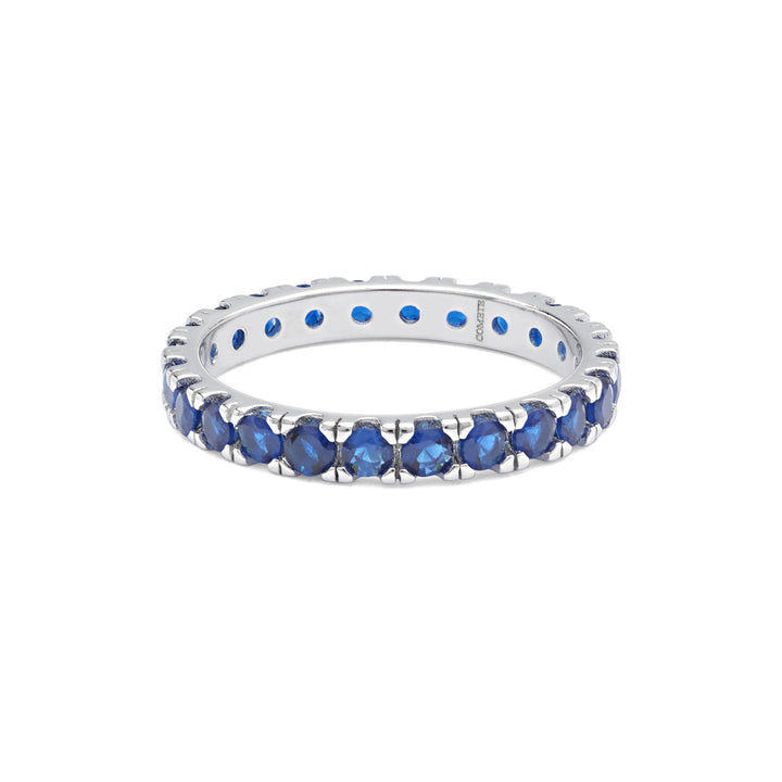 Comete-ring in zilver en blauwe zirkonen UAN124S