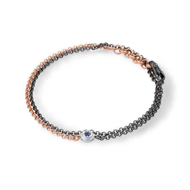 Comete Bracelet in double, rosé and burnished silver UBR1046