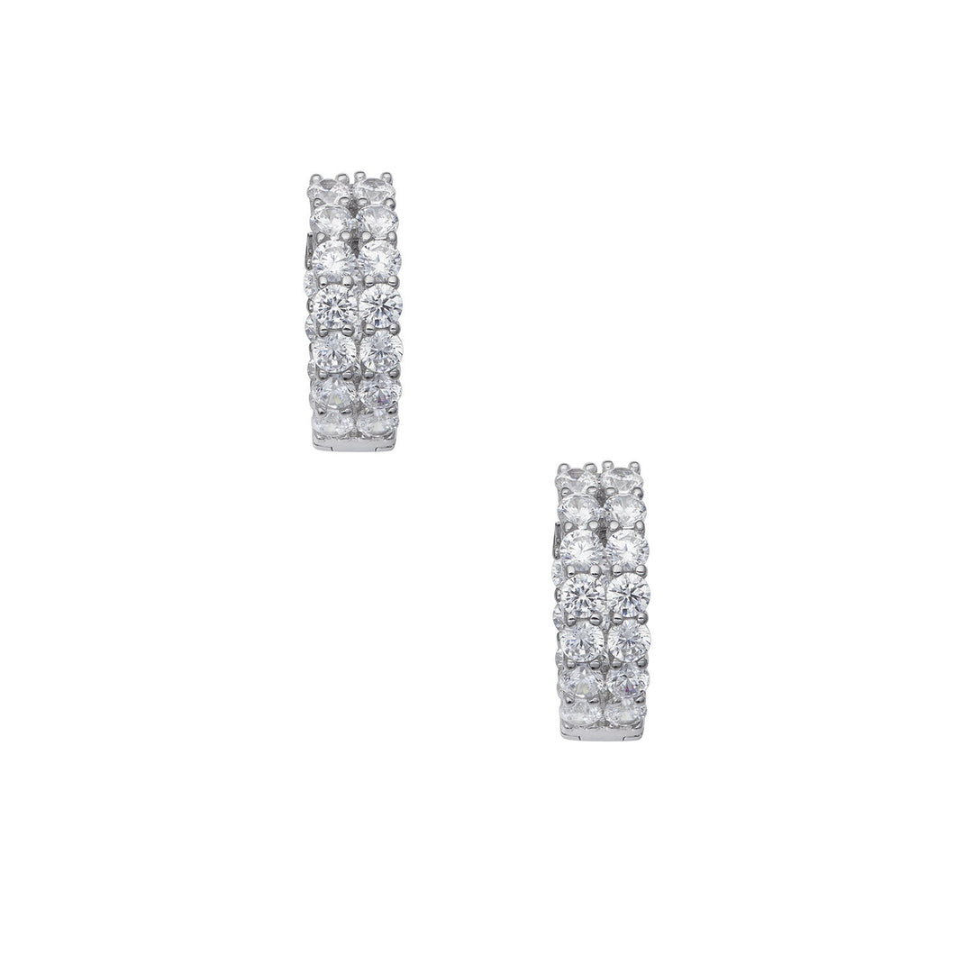 Comete Earrings in 925‰ Silver with White Zircons ORA199