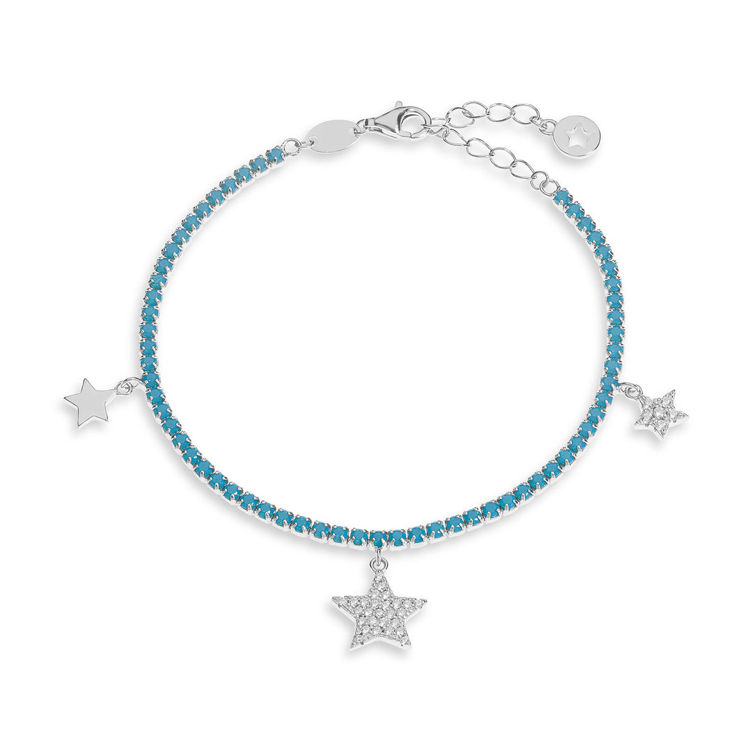 Comete Silver Tennis Bracelet Star BRA252