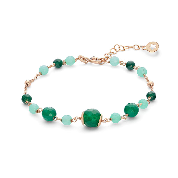 Comete 925‰ Silver Bracelet with colored Agate, Jade and Quartz BRA280