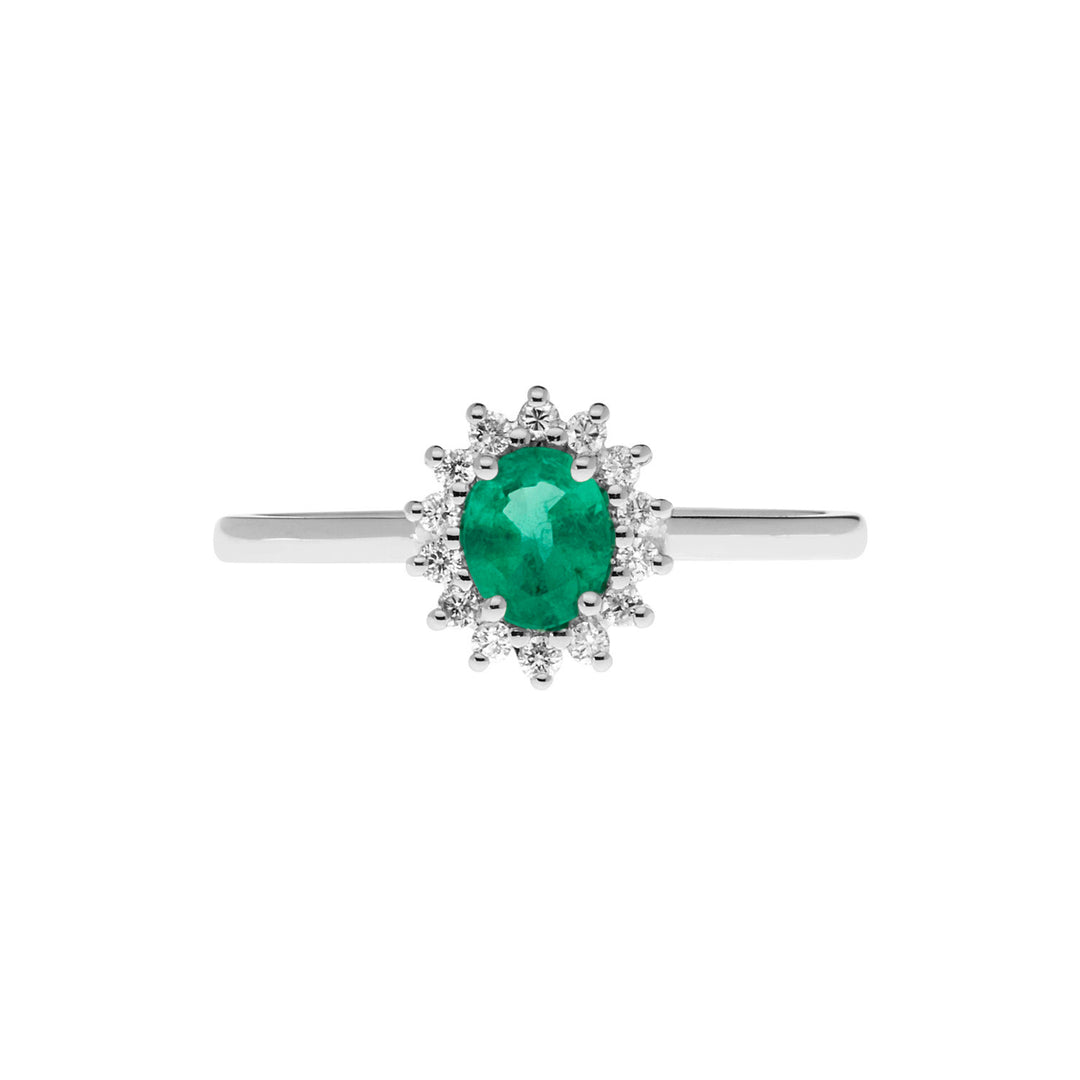 Comete Ring in Gold, Diamonds and Oval Emerald ANB2574S3