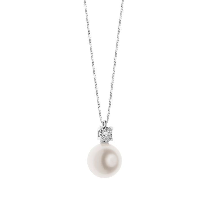 Comete Halskette Perlenlichtpunkt in Gold und Diamant GLP595