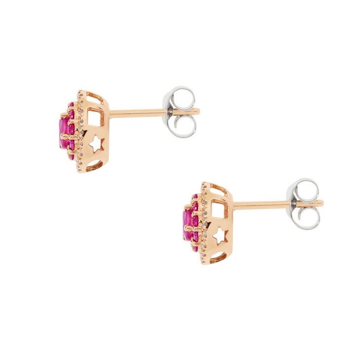 Comete-Ohrringe aus Roségold mit Diamanten und Rubinen ORB1032