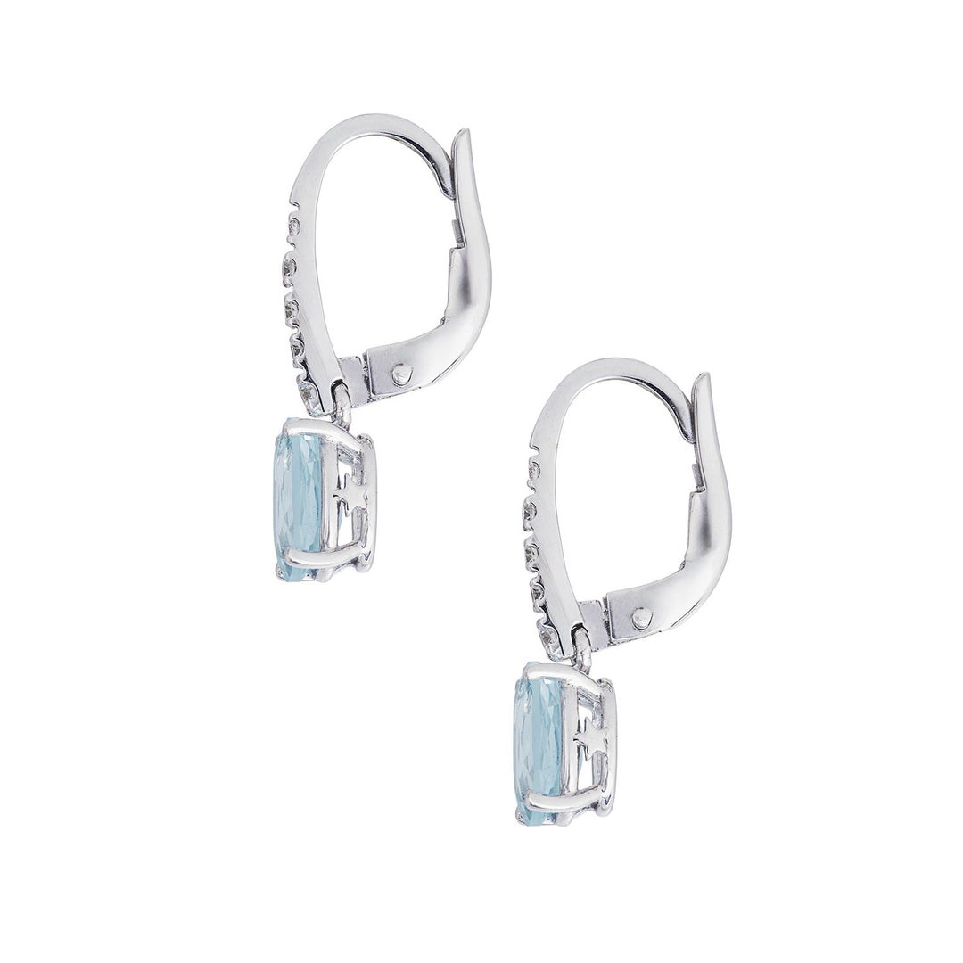 Comete Oval Aquamarine Earrings in Gold and Diamonds ORQ277