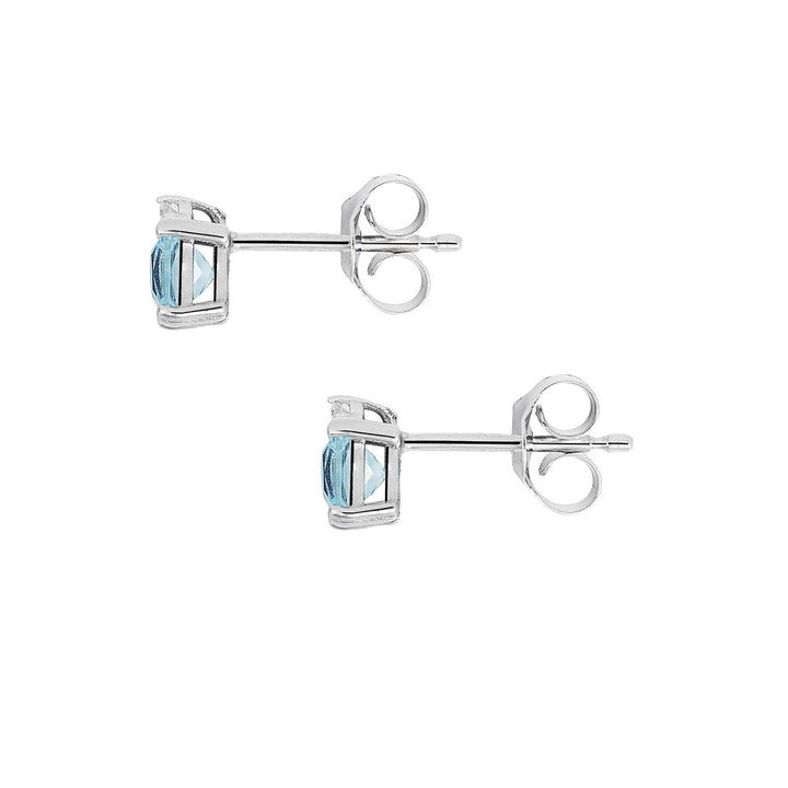 Comete-Ohrringe aus Weißgold mit Diamanten und Aquamarin-Carré ORQ276
