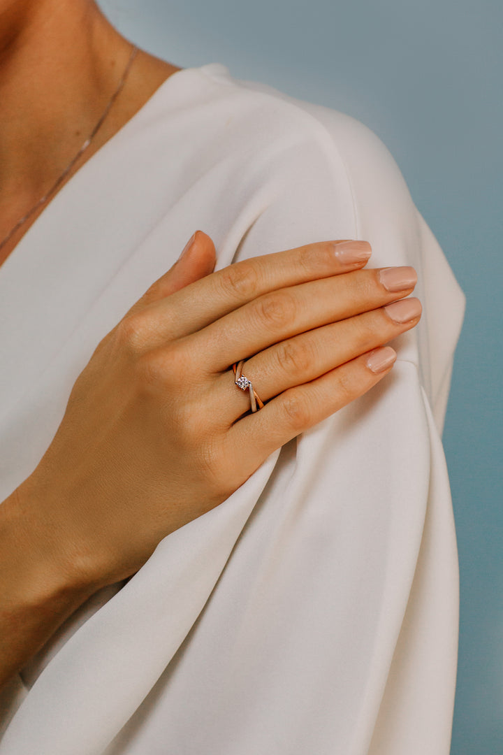 Comete Two-tone Solitaire in Gold and Diamond ANB1824