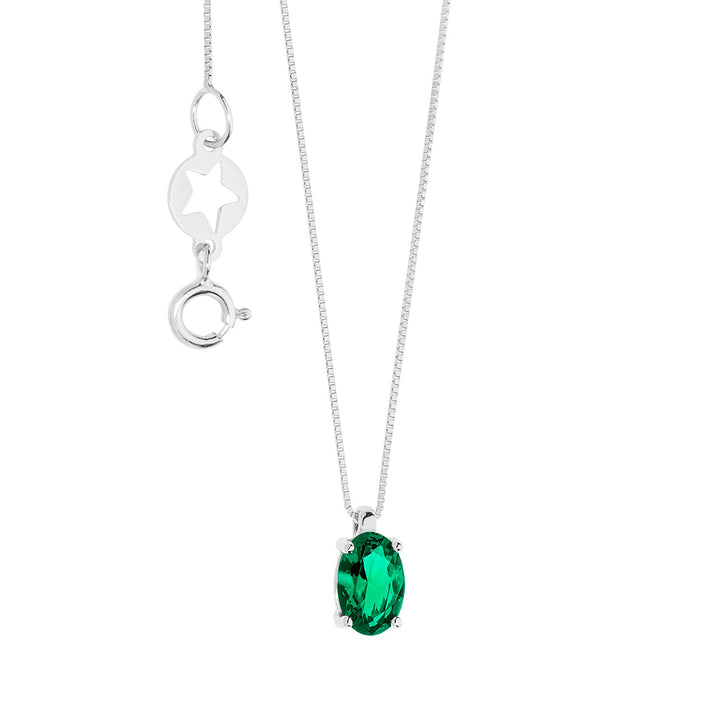 Comete ovale ketting in goud en smaragd GLB1620