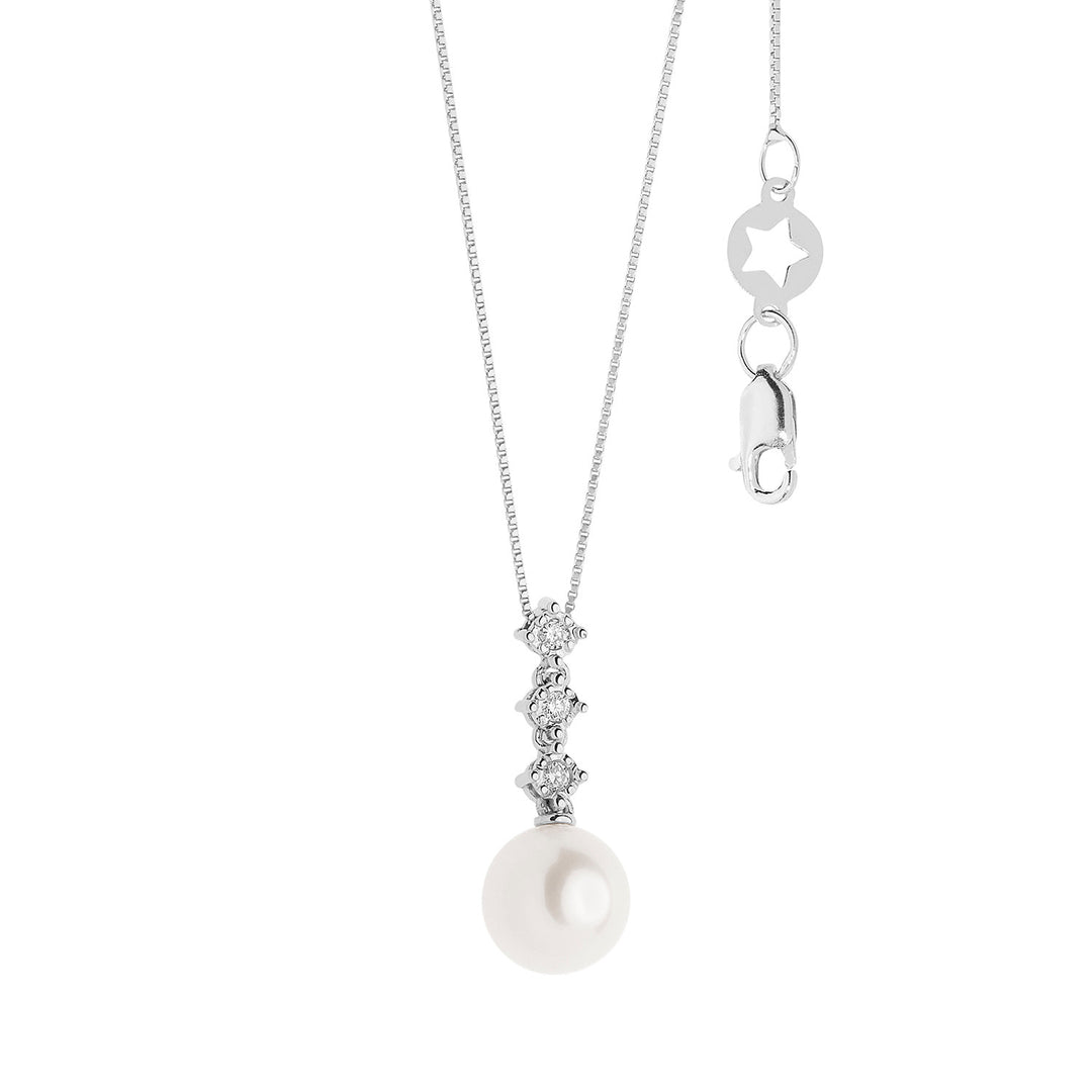Comete parelketting in goud en diamanten trilogie GLP608