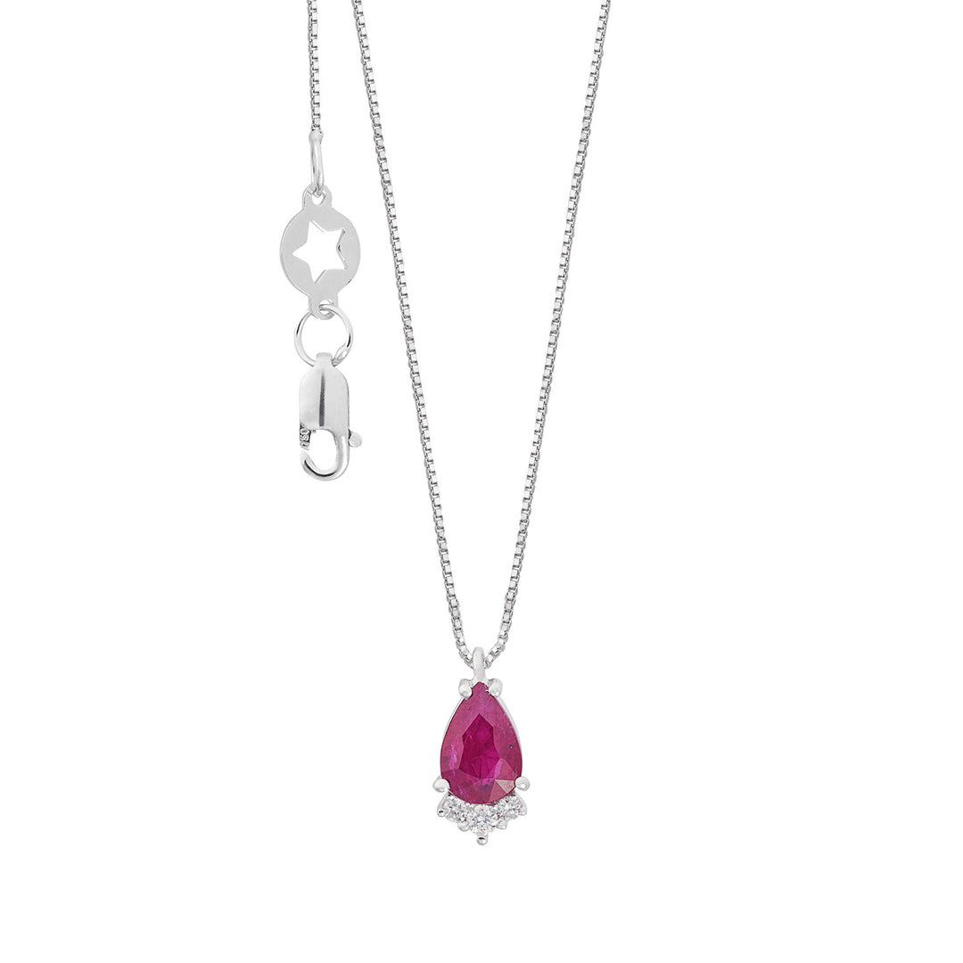 Comete Necklace 750‰ Gold, Diamonds and Ruby drop GLB1698