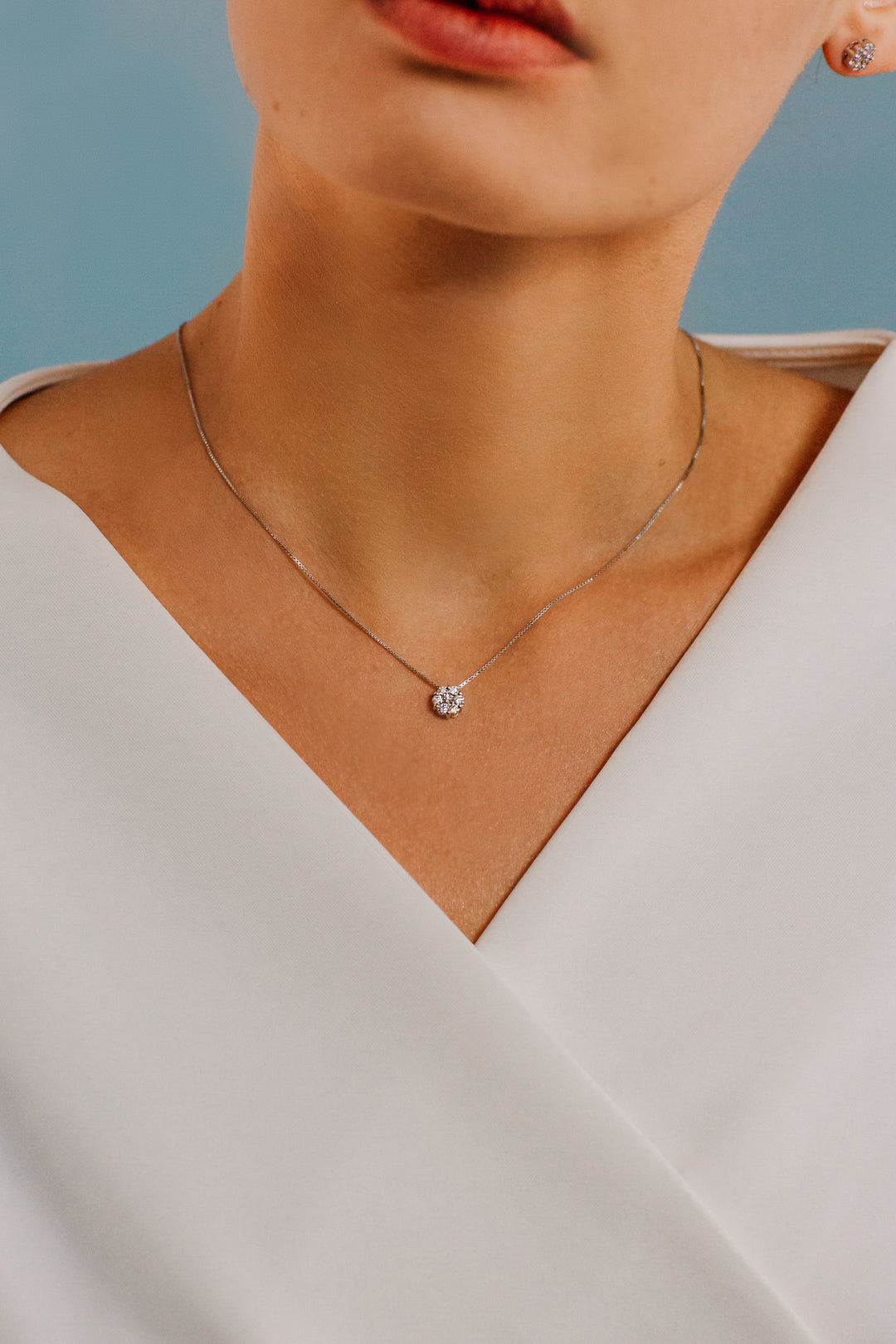 Comete ketting in rosé goud met diamanten GLB1549