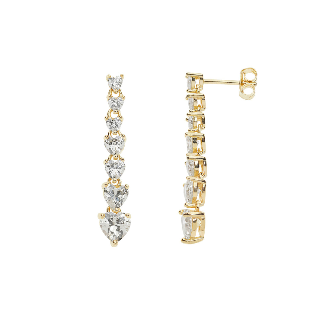 Comete Heart-oorbellen in gedegradeerd zilver ORA195