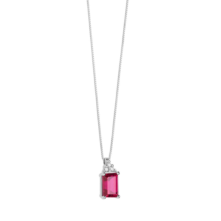 Comete Necklace in Gold, Diamonds and Octagonal Ruby GLB1439