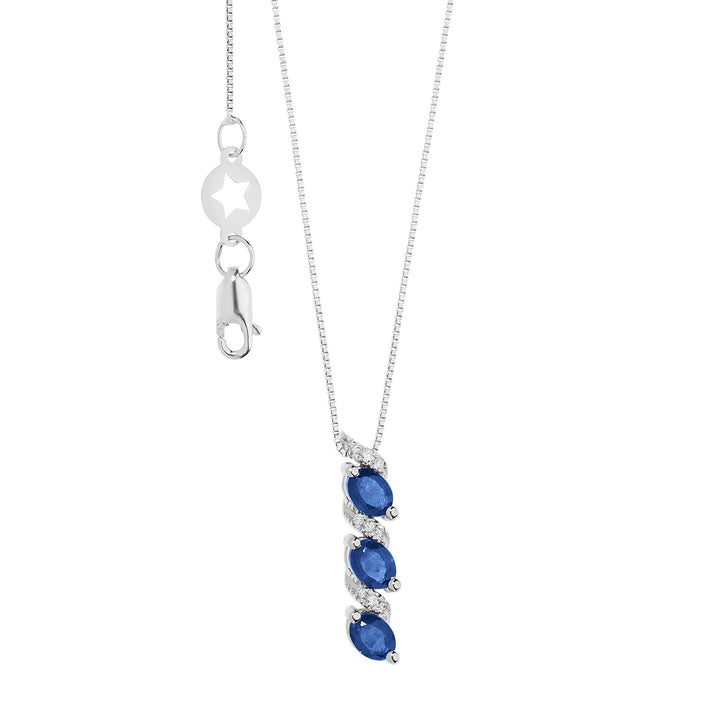 Comete Trilogy Necklace with Sapphires and Diamonds GLB1637