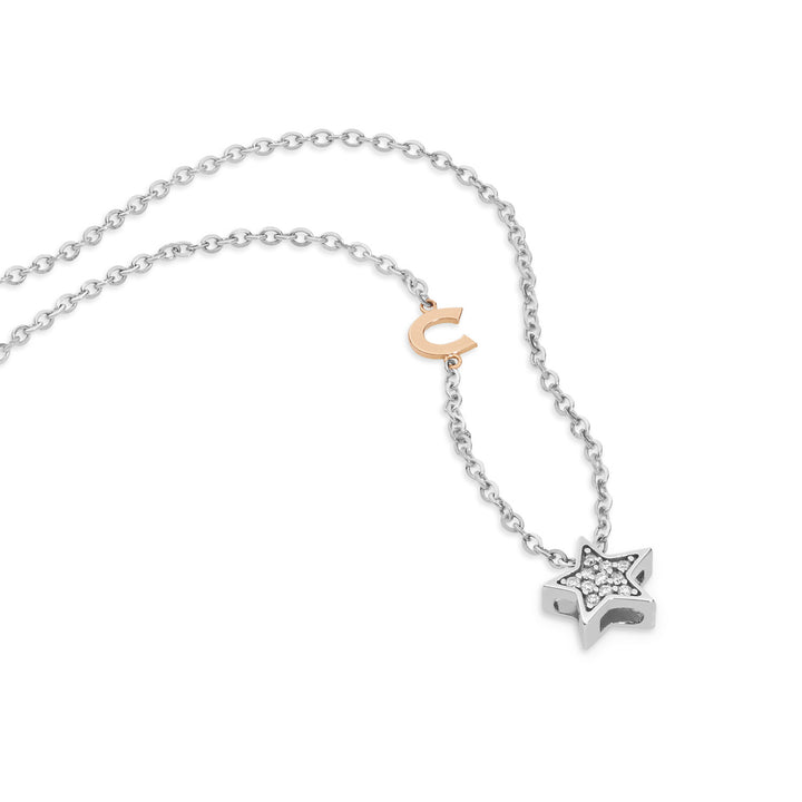 Comete ketting in wit- en roségoud met GLB1446-diamanten