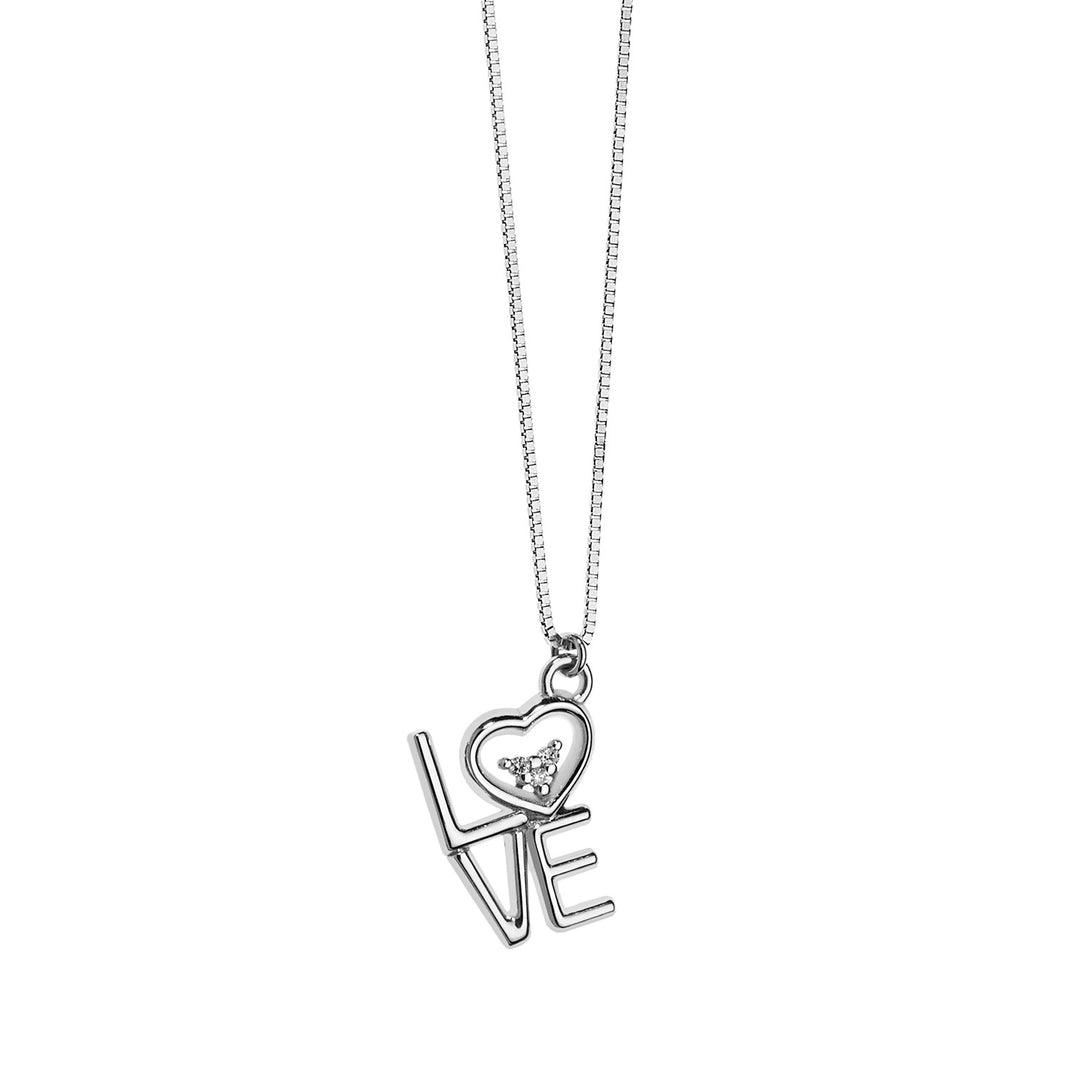 Comete Love-halsketting in witgoud en diamanten GLB1248