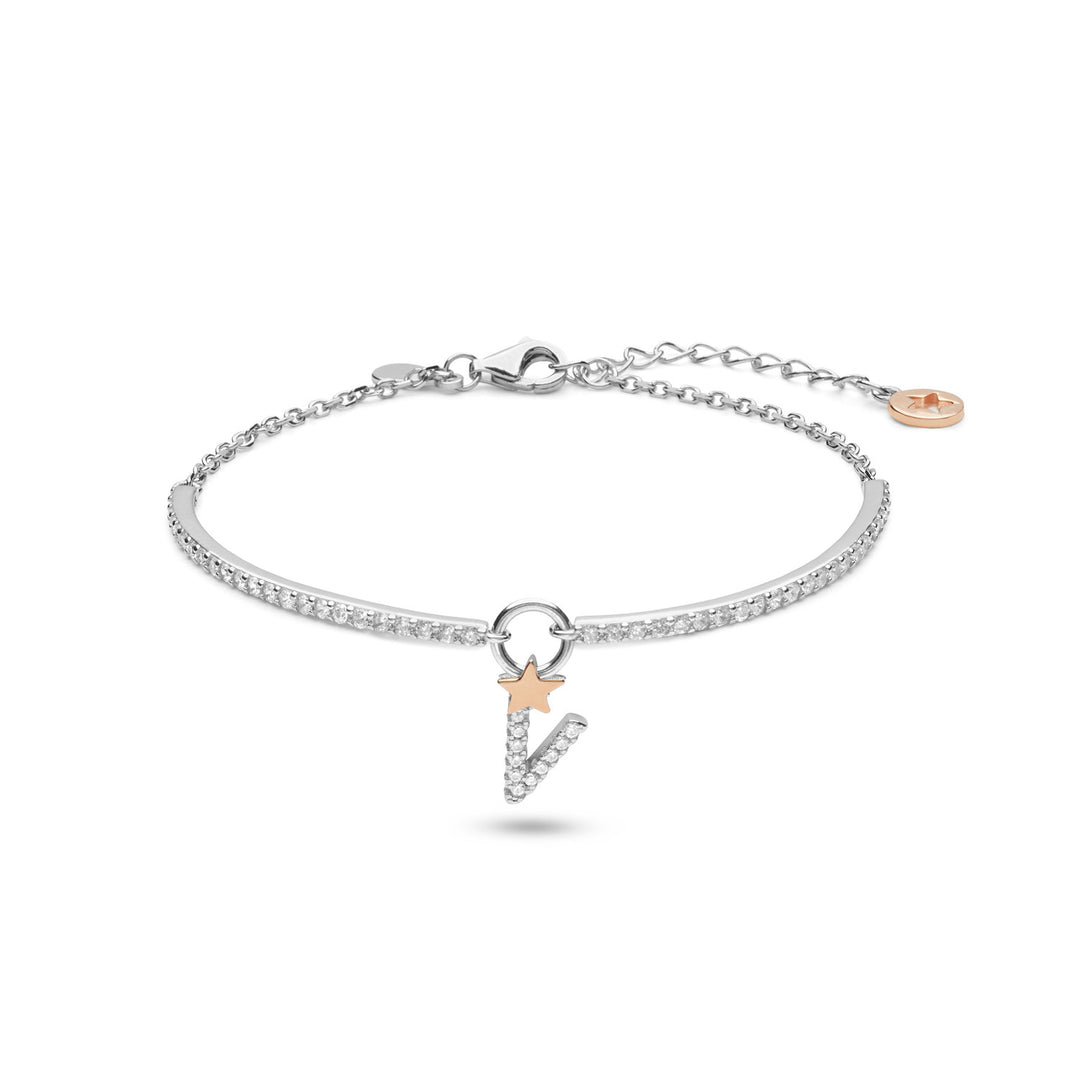 Comete Silberarmband Buchstabe V BRA198
