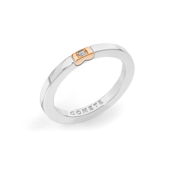 Comete zilveren damesring roze hart ANG106M18F