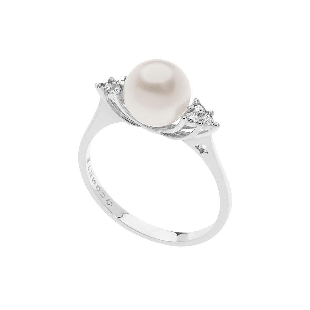 Comete parelring in goud en diamanten ANP409