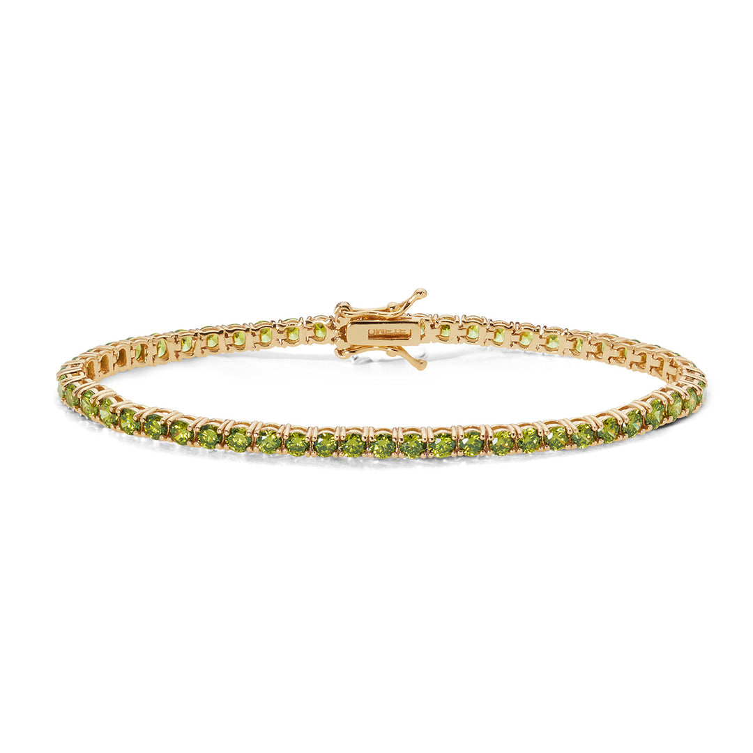 Comets Tennis in yellow silver and Peridot zircons BRA239M16