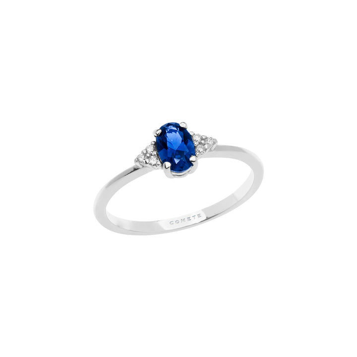 Comete gouden ring met diamanten en ovale saffier ANB2652