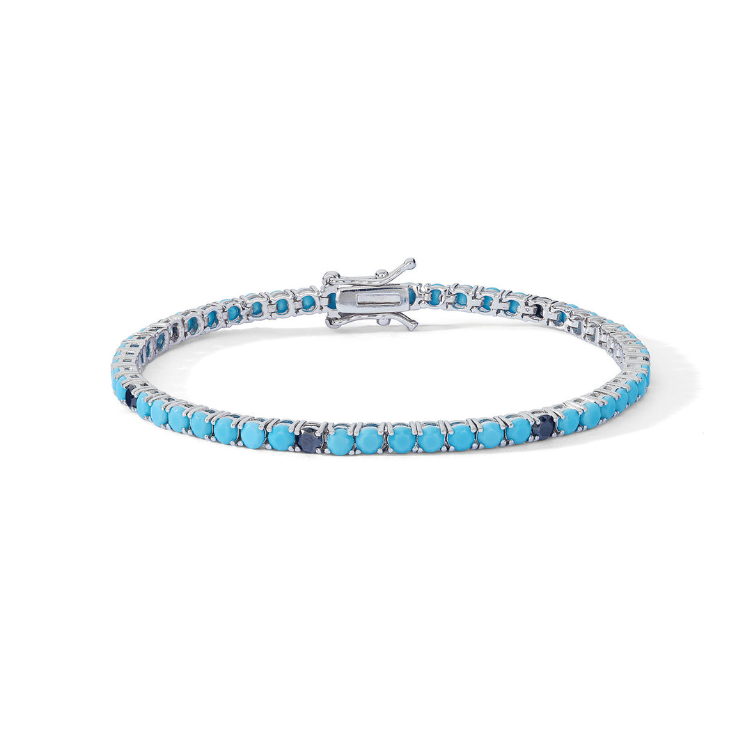 Comete Silver Bracelet with turquoise and black Zircons UBR1251M18