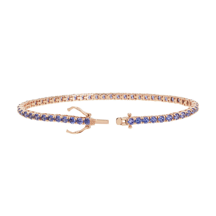 Comet Tennis in rosé Silver and Tanzanite zircons BRA242M17