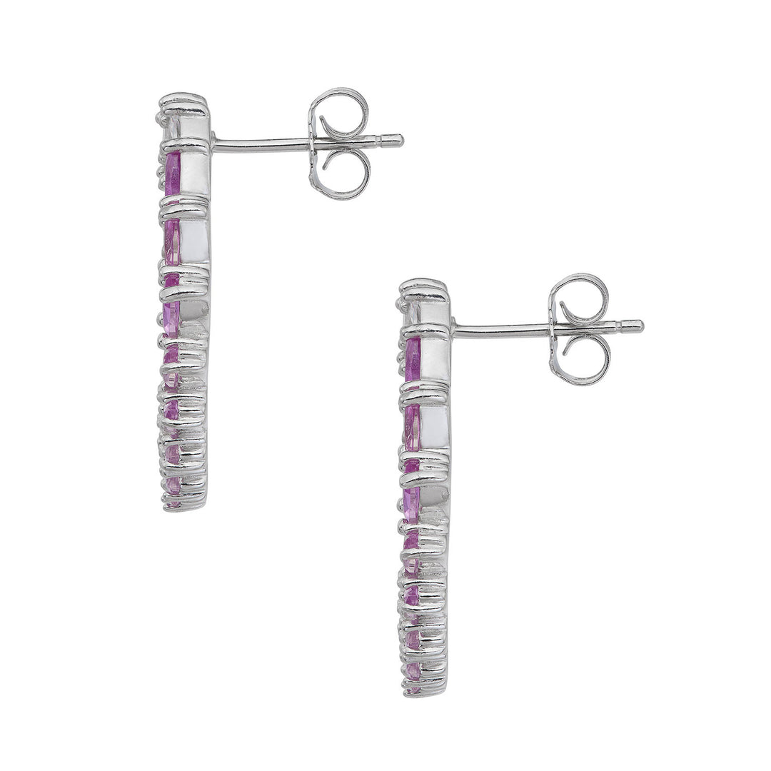 Comete Earrings in Silver and Degradè Pink Zircons ORA203