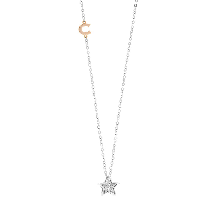 Comete-Halskette aus Weißgold und Diamanten GLB1503
