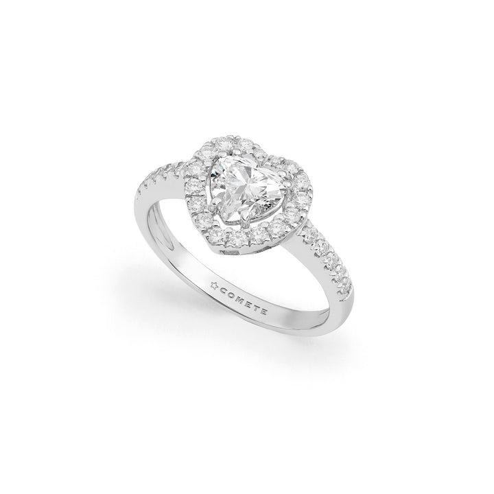 Comete-hartjesring van 750‰ goud met diamanten ANB2763