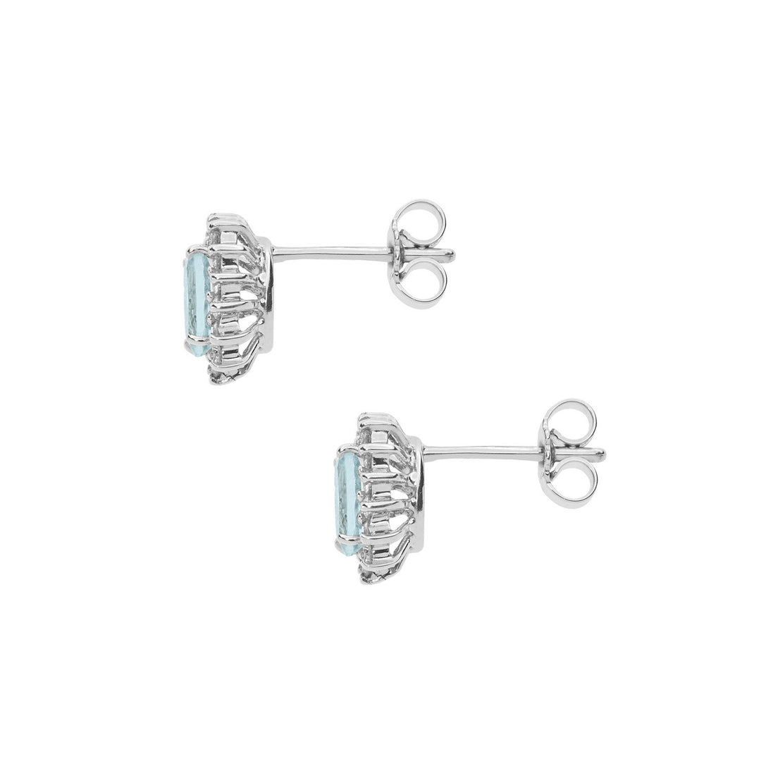 Comete Earrings in Gold, Diamonds and Oval Aquamarine ORQ248