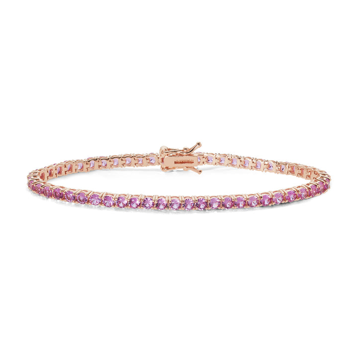Comet Tennis in Rose Silver and Pink Zircons BRA241M17