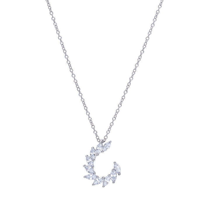 Comete Necklace in 925‰ Silver and white Zircons GLA259