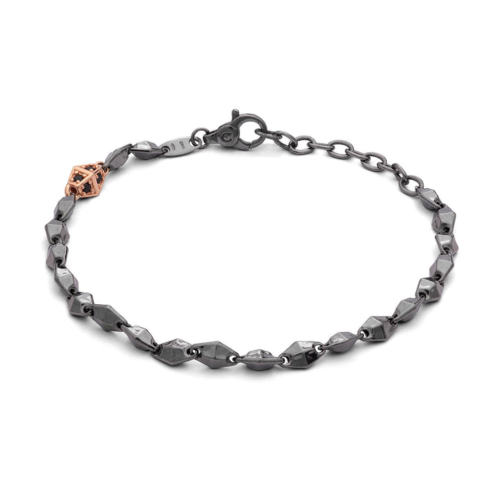 Comete Bracelet in rosé and burnished silver with zircons UBR1008
