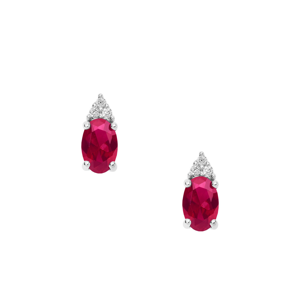 Comete Earrings in Gold, Diamonds and Oval Ruby ORB1070