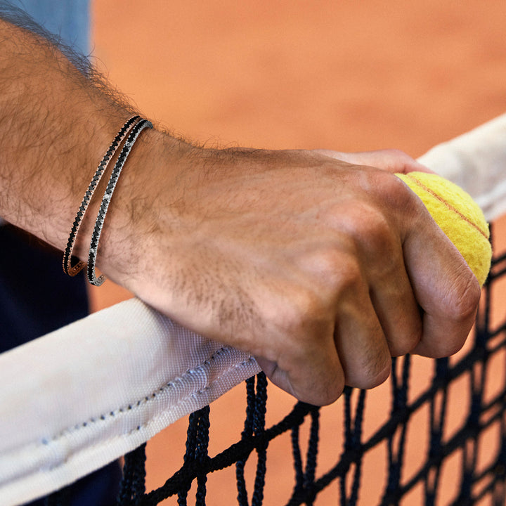 Comete Tennis aus 925‰ Rosésilber und schwarzen Zirkonen UBR991M18
