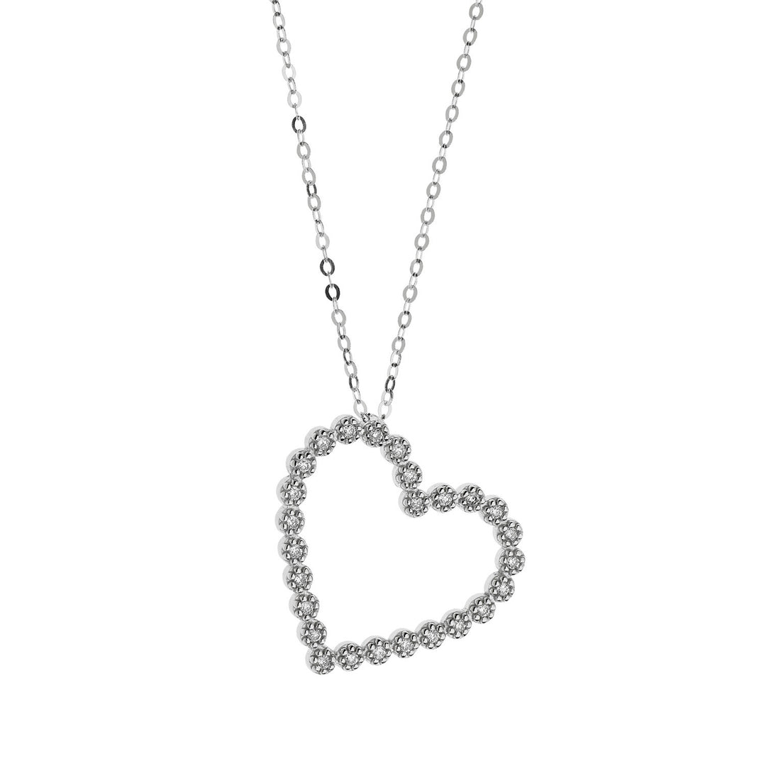 Comete ketting in wit goud met hart en diamanten GLB1173