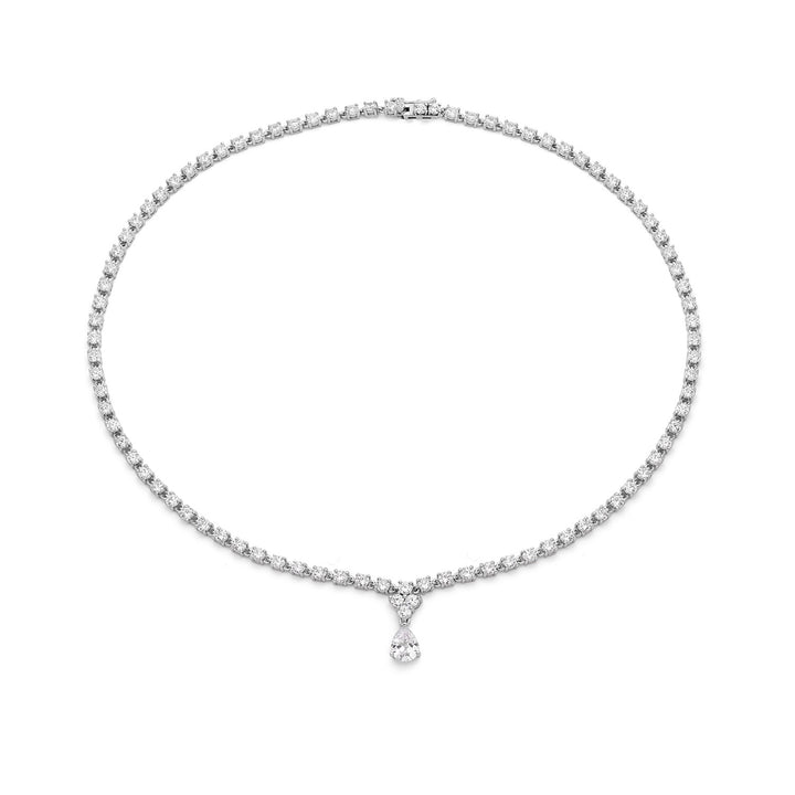 Comete Necklace in 925‰ Silver and white Zircons GLA265
