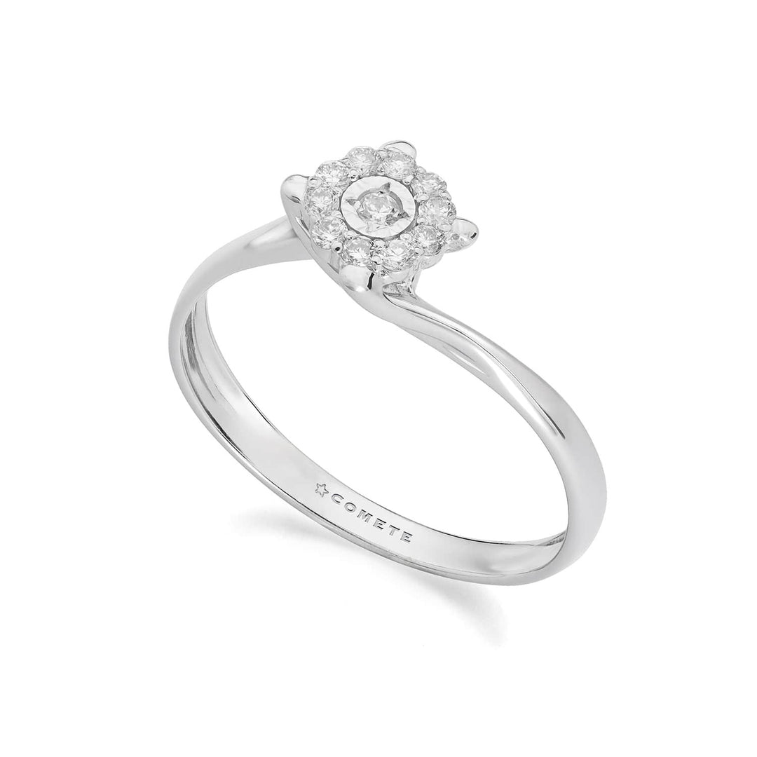 Comete-ring in 375‰ witgoud met witte diamanten KANB1904