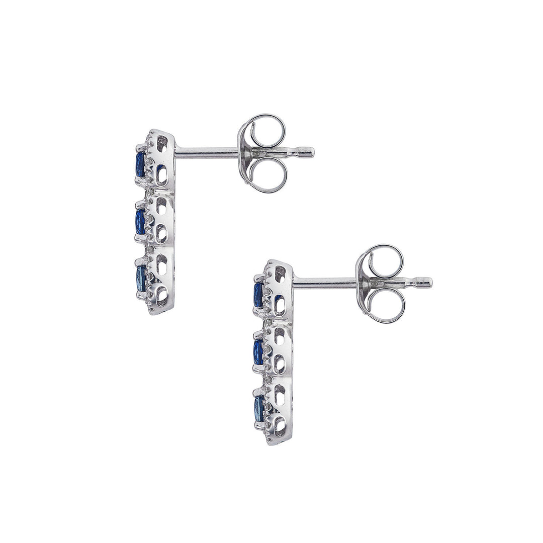 Comete Trilogy Earrings with Sapphires in Gold and White Diamonds ORB1137