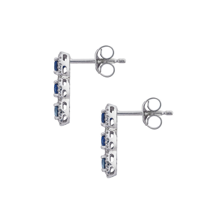 Comete Trilogy Earrings with Sapphires in Gold and White Diamonds ORB1137