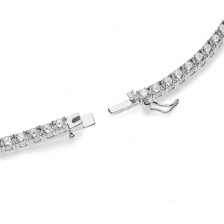 Comete Tennisketting in zilver en witte zirkonen GLA247M40