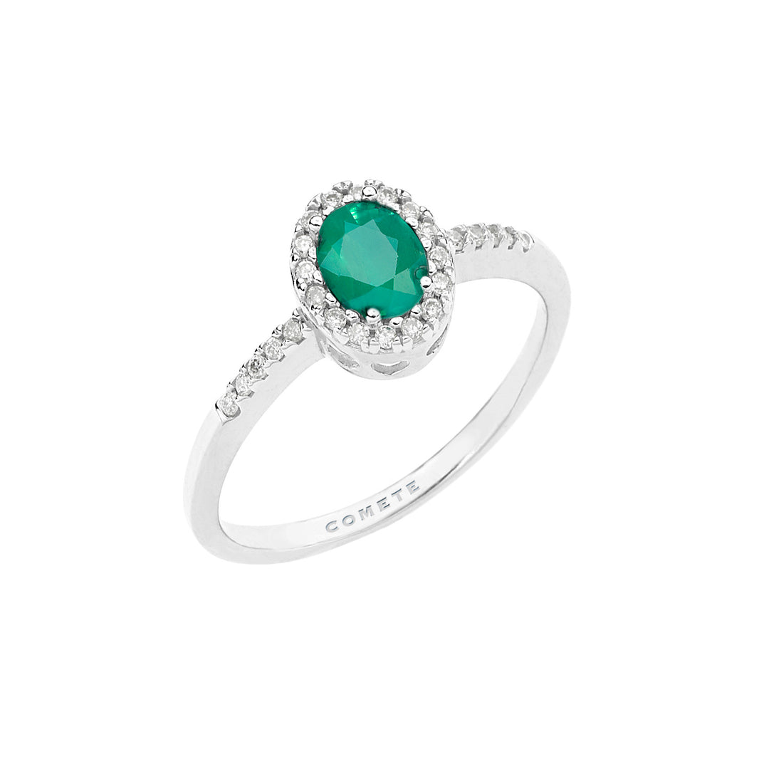 Comete-ring in goud, diamanten en ovale smaragd ANB2702S3