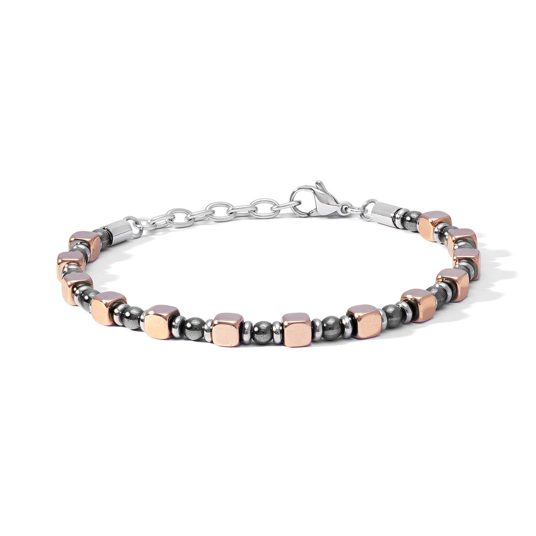 Comete stalen en hematiet armband met rosé PVD UBR1183