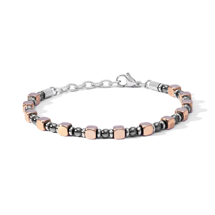 Comete stalen en hematiet armband met rosé PVD UBR1183
