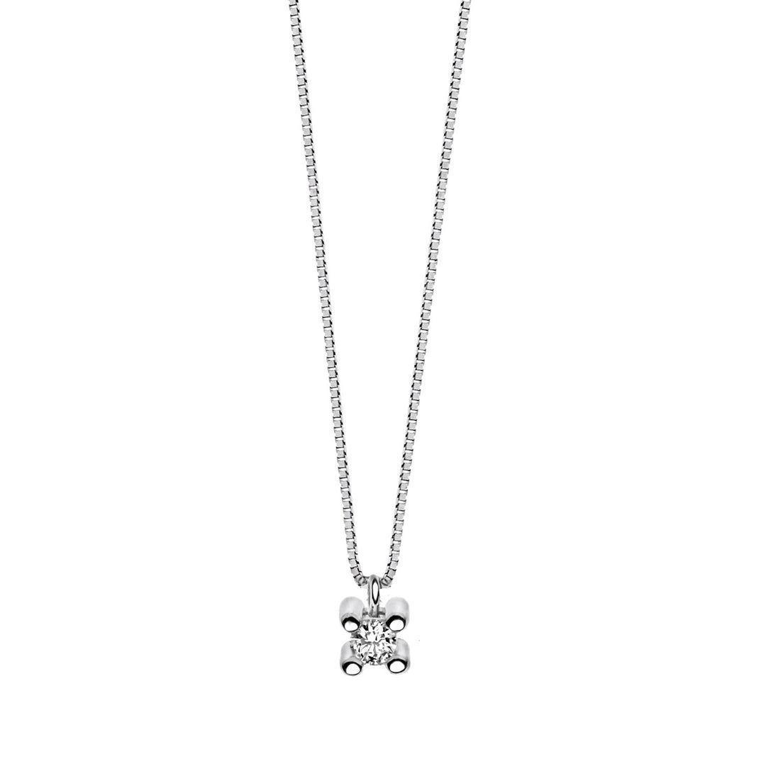 Comete Four Claw Light Point Necklace in Gold and Diamonds GLB1406