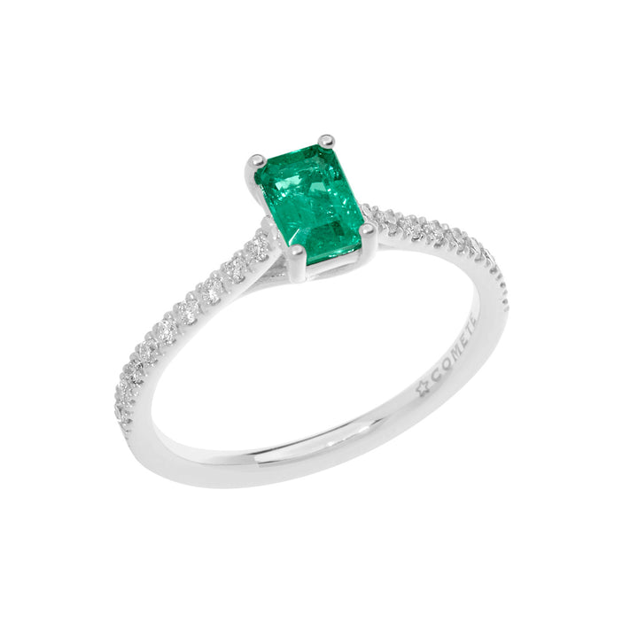 Comete Gold Ring with Diamonds and Emerald ANB2567