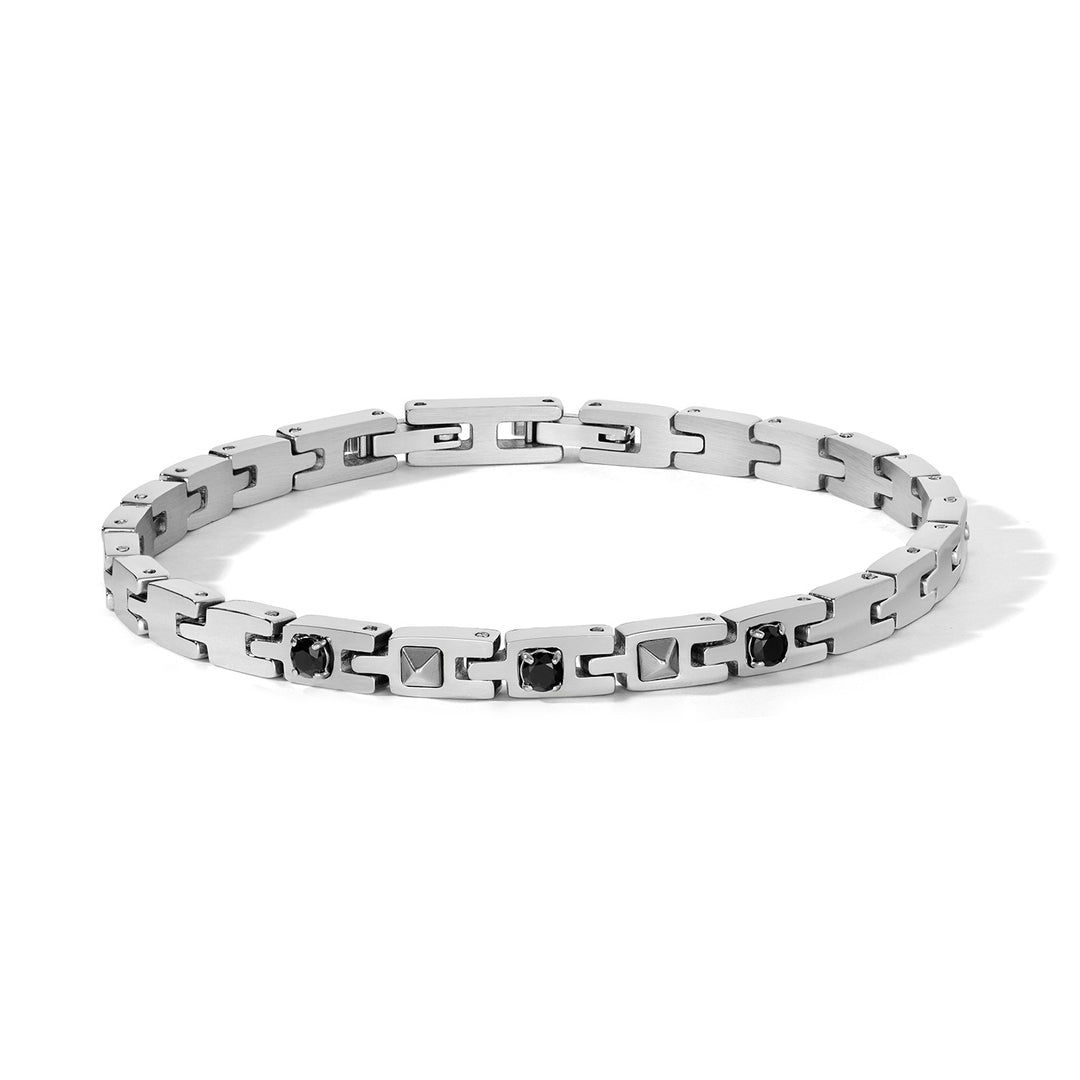 Comete Bracelet in steel and black zircons UBR1316